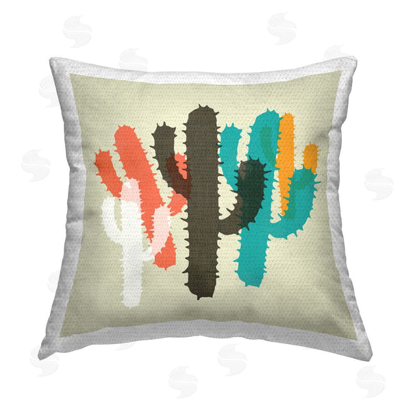 Stupell Industries SD Graphics Studio | Overlapping Cactus Pattern Printed Throw Pillow