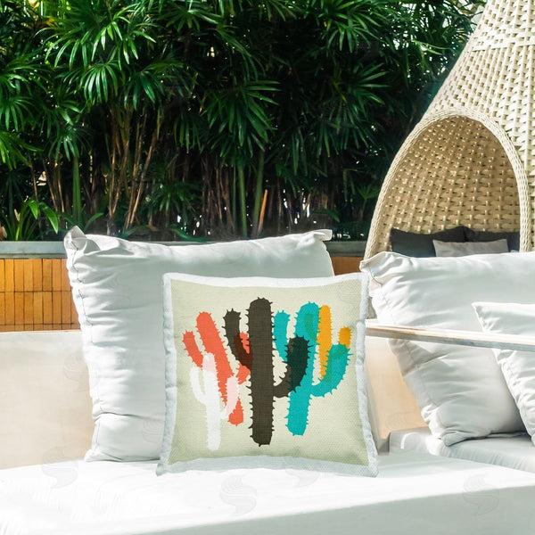 Stupell Industries SD Graphics Studio | Overlapping Cactus Pattern Printed Throw Pillow