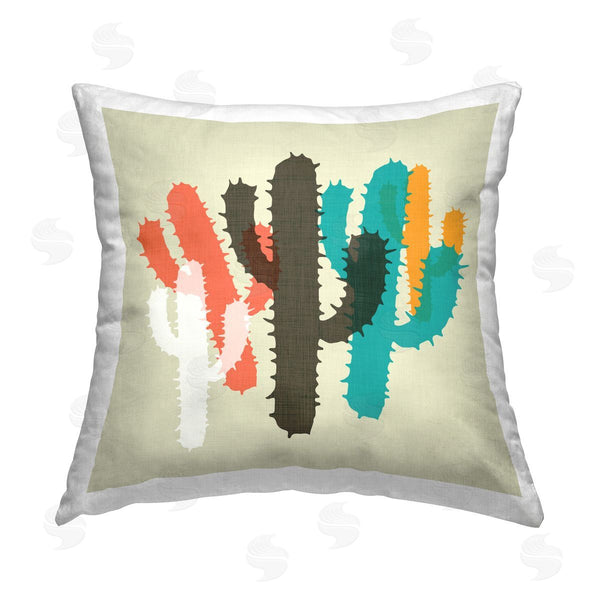 stupell industries SD Graphics Studio | Overlapping Cactus Pattern Printed Throw Pillow