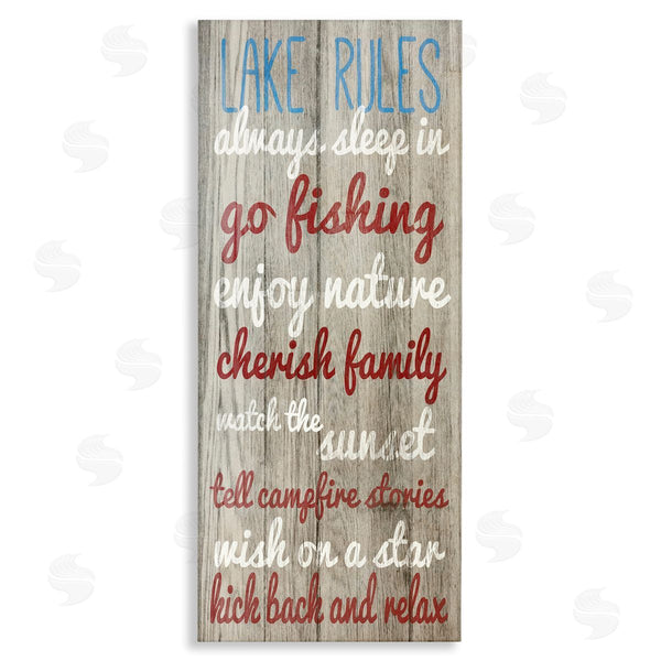 stupell industries Sd Graphics Studio | Rustic Lake Rules Wall Art