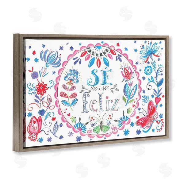 Stupell Industries SD Graphics Studio | Se Felices Mariposas Florales Wall Art