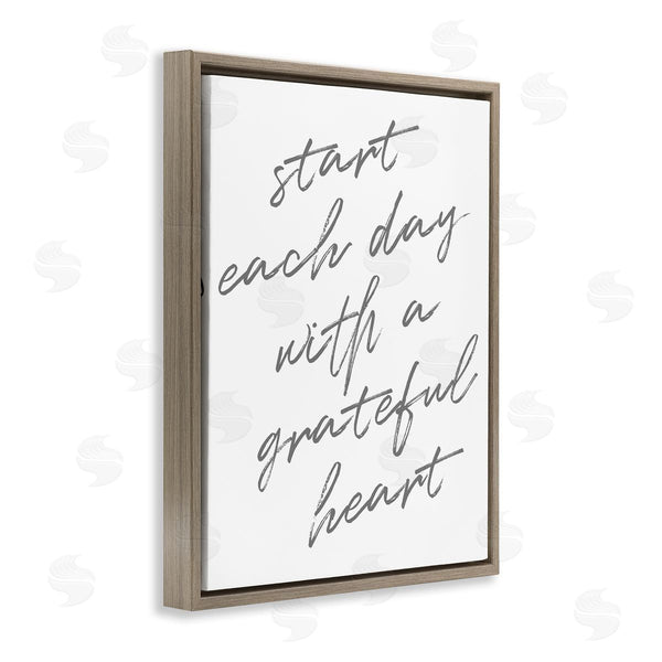 Stupell Industries SD Graphics Studio | Start Each Day Grateful Inspirational Phrase Distressed Typography Wall Art