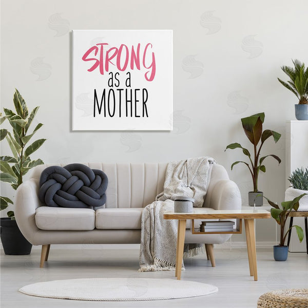 Stupell Industries SD Graphics Studio | Strong As A Mother Sentiment Minimal Pink Pop Wall Art