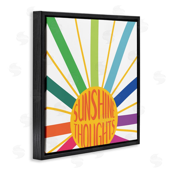 Stupell Industries SD Graphics Studio | Sunshine Thoughts Phrase Rainbow Sunrise Striped Rays Wall Art