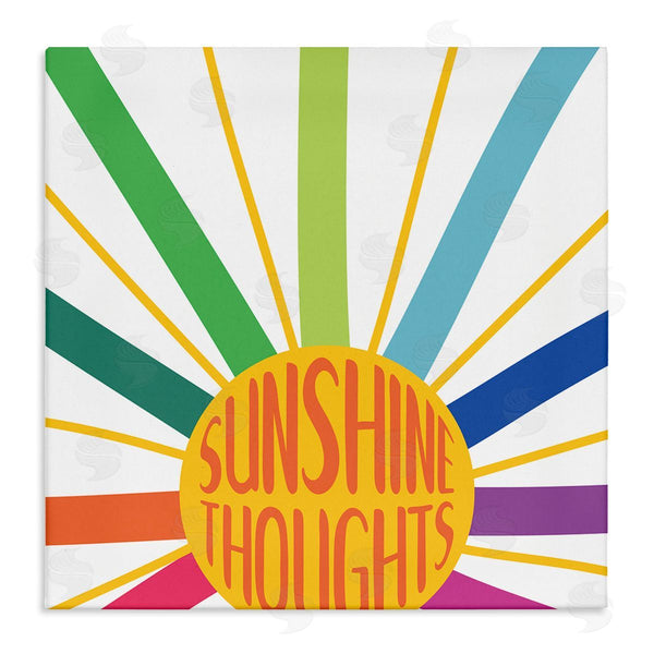 stupell industries SD Graphics Studio | Sunshine Thoughts Phrase Rainbow Sunrise Striped Rays Wall Art
