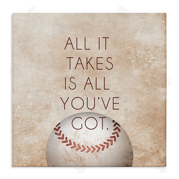 stupell industries SD Graphics Studio | Takes All You've Got Phrase Sports Baseball Brown Wall Art
