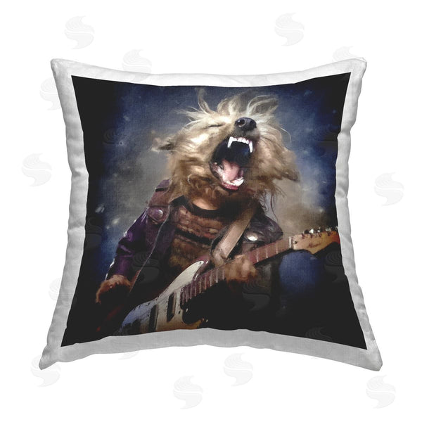 stupell industries Sean Parnell | Fun Musician Terrier Printed Throw Pillow
