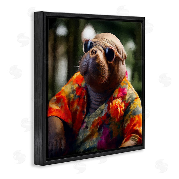 Stupell Industries Sean Parnell | Manatee With Aloha Shirt