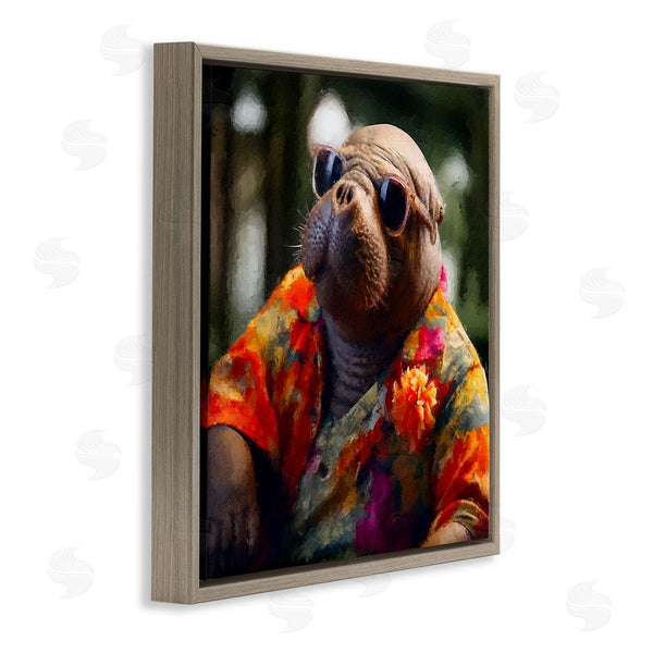 Stupell Industries Sean Parnell | Manatee With Aloha Shirt