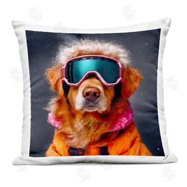 Stupell Industries Sean Parnell | Ski Dog With Goggles Printed Throw Pillow