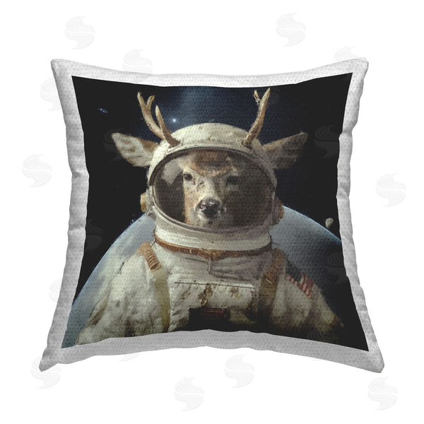Stupell Industries Sean Parnell | Space Astronaut Deer Printed Throw Pillow