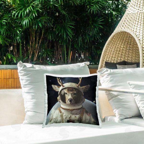 Stupell Industries Sean Parnell | Space Astronaut Deer Printed Throw Pillow