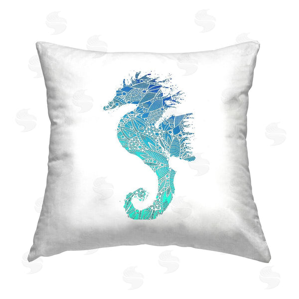 stupell industries Sebastian Grafmann | Abstract Patterned Seahorse Printed Throw Pillow