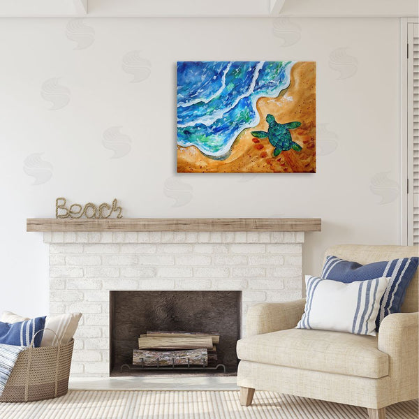 Stupell Industries Sebastian Grafmann | Abstract Turtle On Shore Wall Art