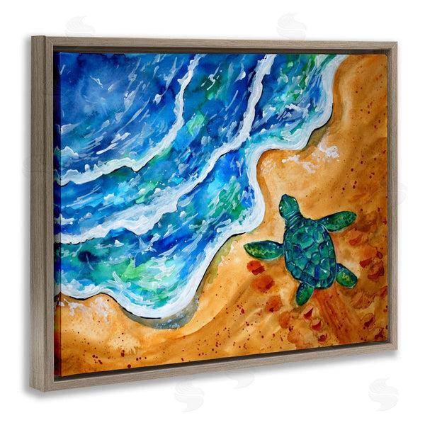 Stupell Industries Sebastian Grafmann | Abstract Turtle On Shore Wall Art