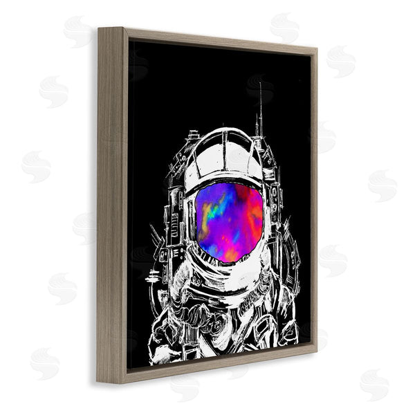 Stupell Industries Sebastian Grafmann | Astronaut Vivid Rainbow Nebula Wall Art