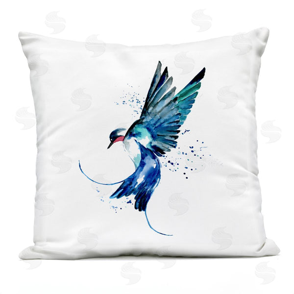 Stupell Industries Sebastian Grafmann | Blue Flying Bird Nature Printed Throw Pillow