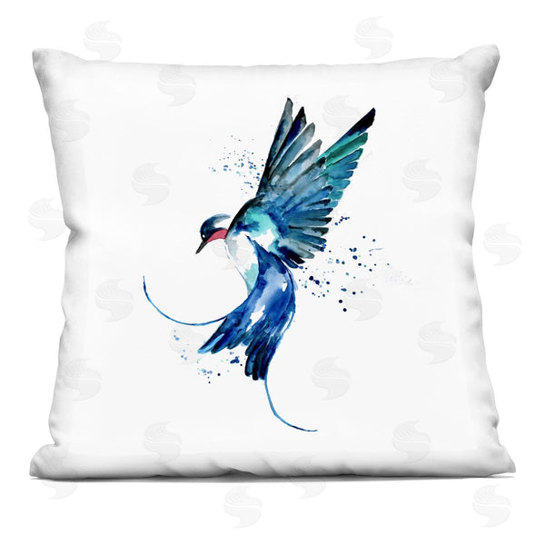 stupell industries Sebastian Grafmann | Blue Flying Bird Nature Printed Throw Pillow