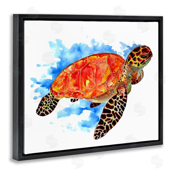 Stupell Industries Sebastian Grafmann | Bold Orange Nautical Turtle Wall Art