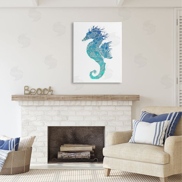 Stupell Industries Sebastian Grafmann | Fractal Patterned Seahorse Wall Art
