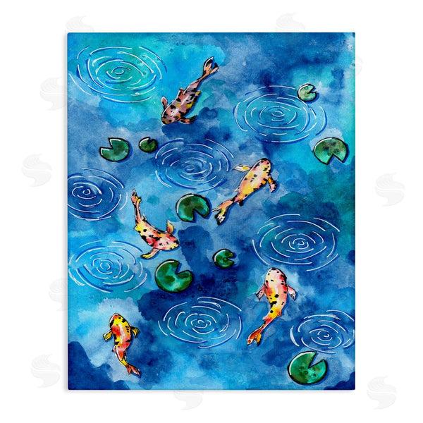 stupell industries Sebastian Grafmann | Koi Fish Ripples Pond Lilies Wall Art