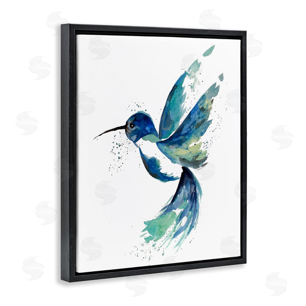 Stupell Industries Sebastian Grafmann | Modern Blue Hummingbird Flying