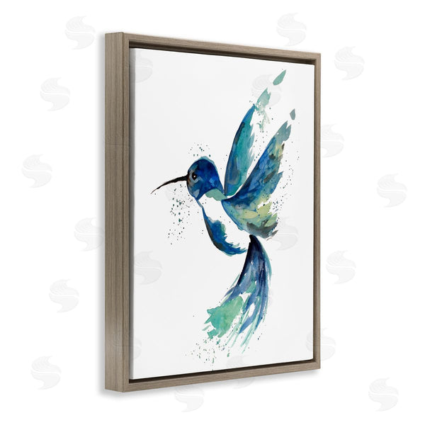 Stupell Industries Sebastian Grafmann | Modern Blue Hummingbird Flying