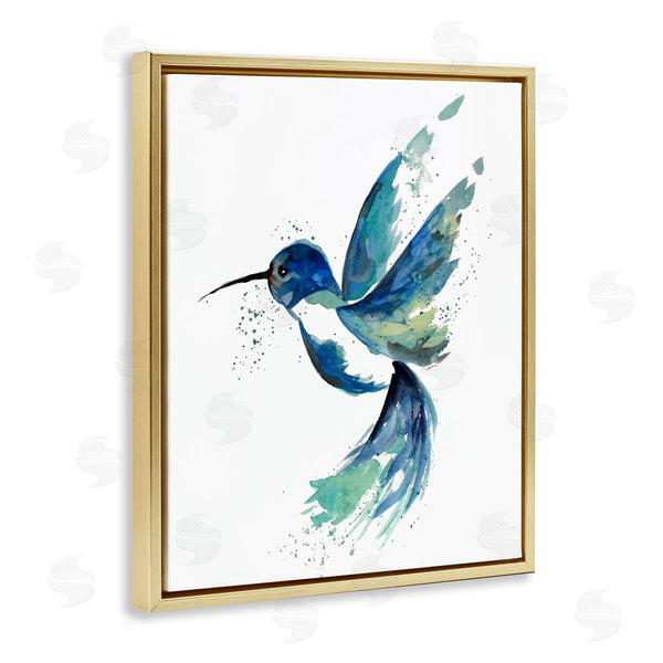 Stupell Industries Sebastian Grafmann | Modern Blue Hummingbird Flying