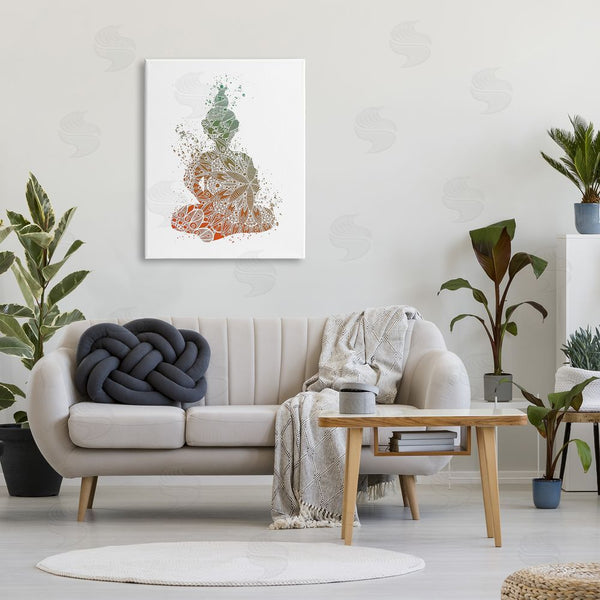Stupell Industries Sebastian Grafmann | Modern Floral Buddha Wall Art