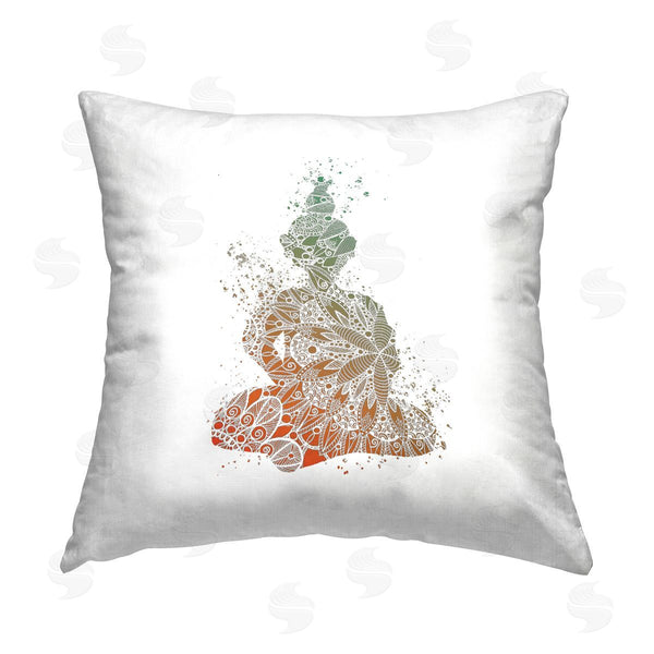 stupell industries Sebastian Grafmann | Modern Patterned Buddha Printed Throw Pillow