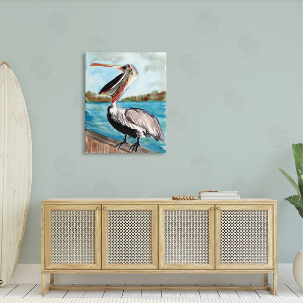 Stupell Industries Sebastian Grafmann | Nautical Pelican Bird Beak Wall Art