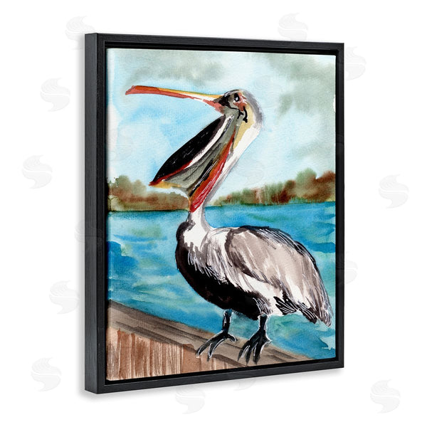 Stupell Industries Sebastian Grafmann | Nautical Pelican Bird Beak Wall Art