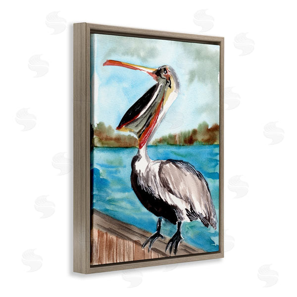 Stupell Industries Sebastian Grafmann | Nautical Pelican Bird Beak Wall Art