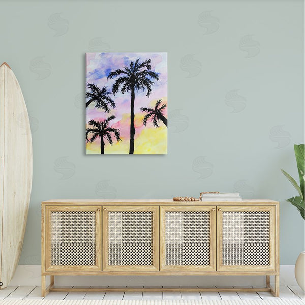 Stupell Industries Sebastian Grafmann | Palm Tree Silhouettes Sunset Sky Wall Art