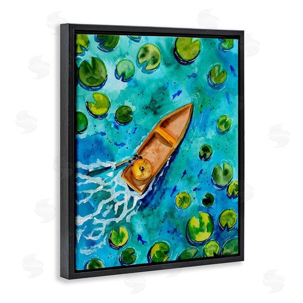 Stupell Industries Sebastian Grafmann | Pond Lilies Lake Boat Splash Wall Art