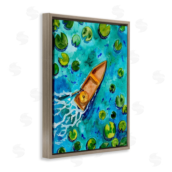 Stupell Industries Sebastian Grafmann | Pond Lilies Lake Boat Splash Wall Art