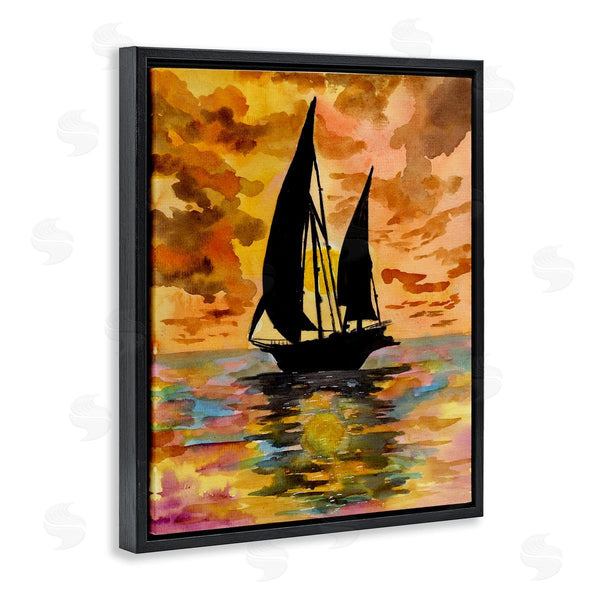 Stupell Industries Sebastian Grafmann | Sailboat At Sunset Wall Art