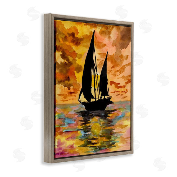 Stupell Industries Sebastian Grafmann | Sailboat At Sunset Wall Art