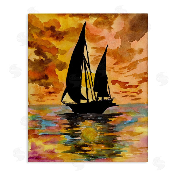 stupell industries Sebastian Grafmann | Sailboat at Sunset Wall Art