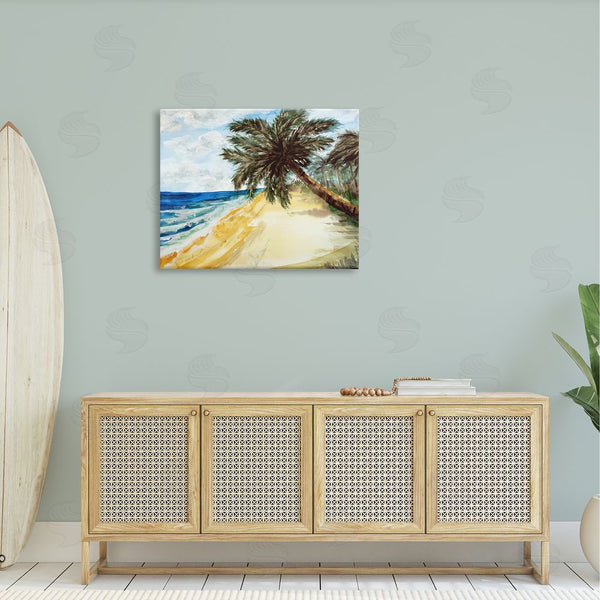 Stupell Industries Sebastian Grafmann | Summer Palm Overhanging Beach Wall Art