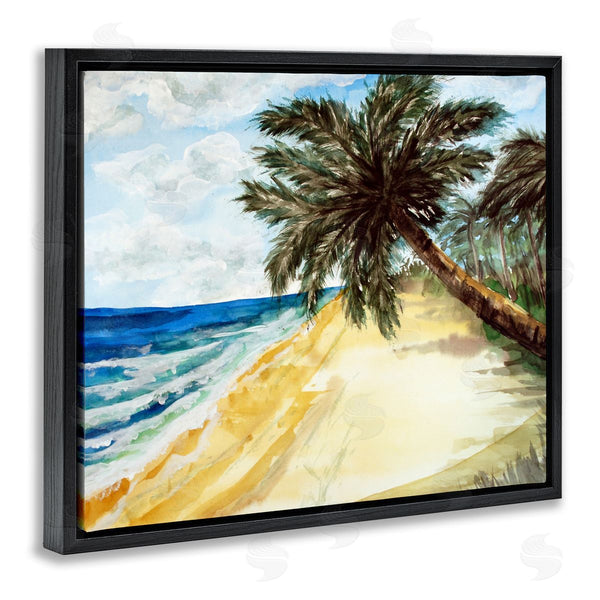 Stupell Industries Sebastian Grafmann | Summer Palm Overhanging Beach Wall Art