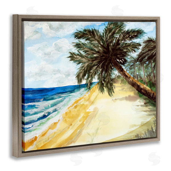 Stupell Industries Sebastian Grafmann | Summer Palm Overhanging Beach Wall Art