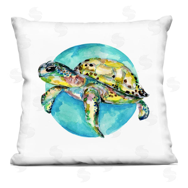 stupell industries Sebastian Grafmann | Turquoise Sea Life Turtle Printed Throw Pillow