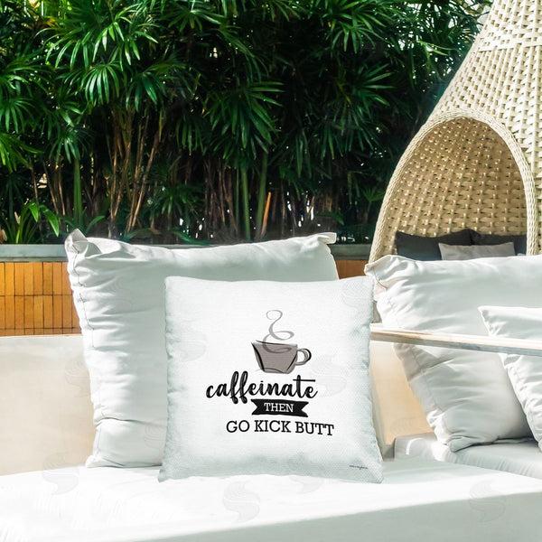 Stupell Industries Seven Trees Design | Caffeinate Then Kick Butt Printed Throw Pillow