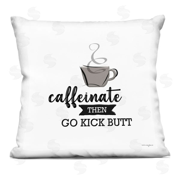 stupell industries Seven Trees Design | Caffeinate Then Kick Butt Printed Throw Pillow