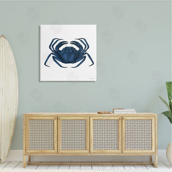Stupell Industries Seven Trees Design | Casual Cobalt Blue Fighting Crab Marine Animal Illustration Wall Art