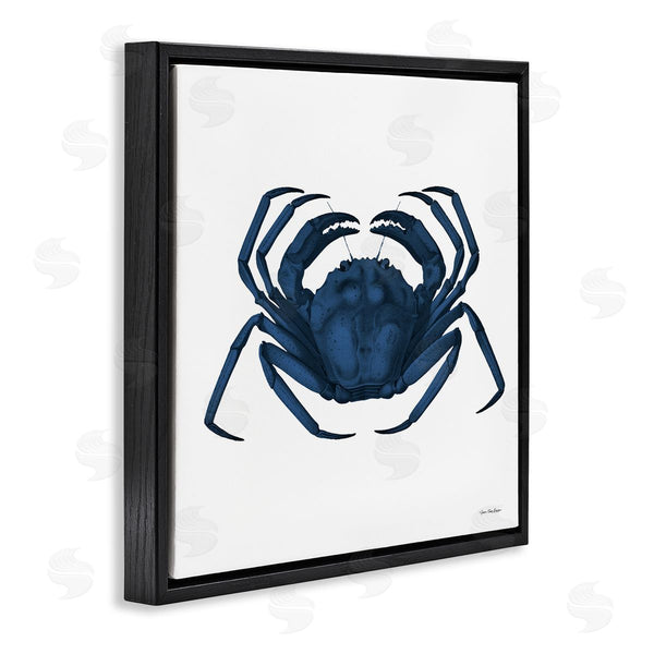 Stupell Industries Seven Trees Design | Casual Cobalt Blue Fighting Crab Marine Animal Illustration Wall Art