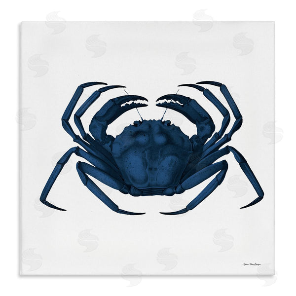 stupell industries Seven Trees Design | Casual Cobalt Blue Fighting Crab Marine Animal Illustration Wall Art
