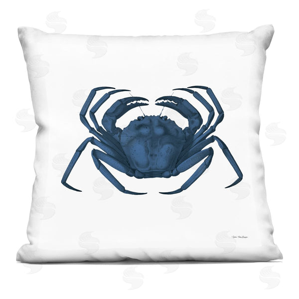 stupell industries Seven Trees Design | Casual Deep Blue Crab Marine Beach Life Printed Throw Pillow