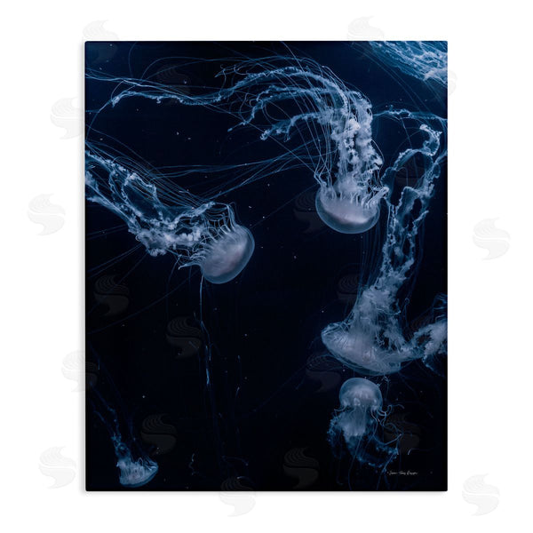 stupell industries Seven Trees Design | Chilling Jellyfish Deep Ocean Fluid Marine Life Scene Wall Art